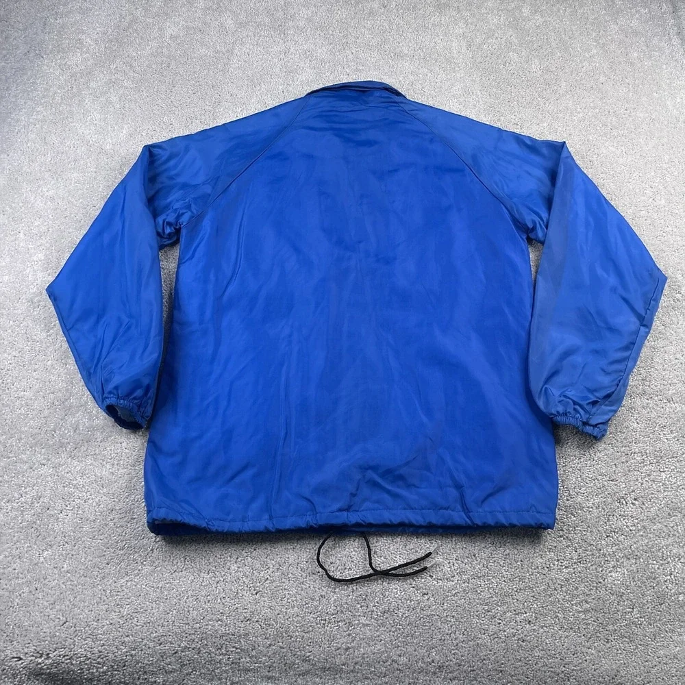 VINTAGE Mason Jacket Mens Medium Blue Warm Up Lined Satin Windbreaker 80s‎
